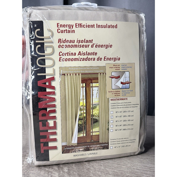 NWT Thermalogic Cotton ENERGY-EFFICIENT Insulated Curtains 80"x63" Panel SAGE - Picture 1 of 3